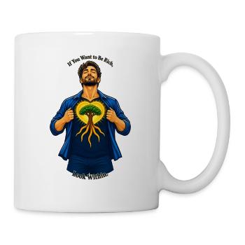 If You Want to Be Rich, Look Within - Tasse - Weiß - Rechts