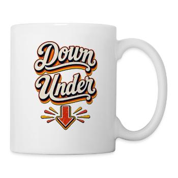 Down Under Retro Arrow Design - Tasse - Weiß - Rechts
