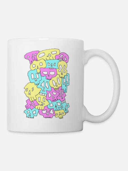Skulls (CMYK light) - Tasse - Weiß