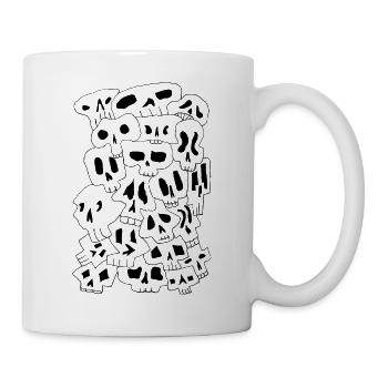 Skulls (Black Outlines) - Tasse - Weiß - Rechts