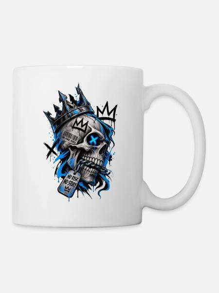 Gekrönter Schädel, keine falschen Menschen - Tasse - Weiß