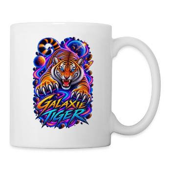 Galaxie Tiger – Neon Weltraum Tiger - Tasse - Weiß - Rechts