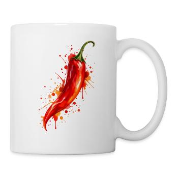 Chili Splash Kunstmotiv - Tasse - Weiß - Rechts