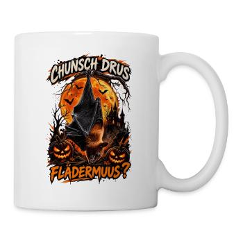 Schweizer Halloween Fledermaus im Kürbiswald - Tasse - Weiß - Rechts