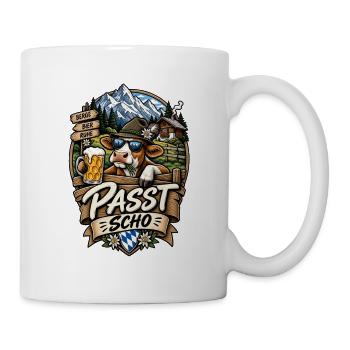 Alpine Bierkuh Passt Scho - Tasse - Weiß - Rechts