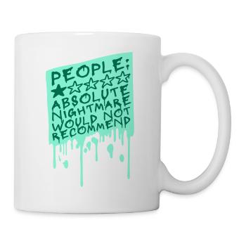 People Absolute Nightmare 1 Stern Review Logo Text - Tasse - Weiß - Rechts