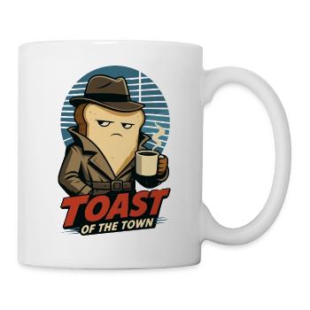 Toast of the Town – Film Noir Frühstück Humor - Tasse - Weiß - Rechts