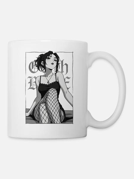 Gothic Silhouette Schwarzweiß - Tasse - Weiß