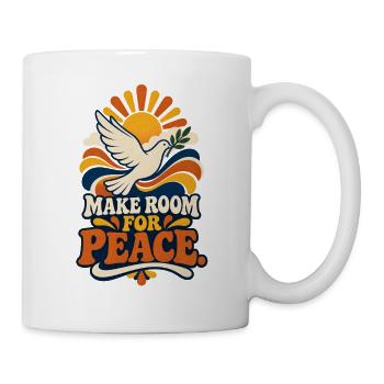 Friedenstaube Retro - Make Room For Peace - Tasse - Weiß - Rechts