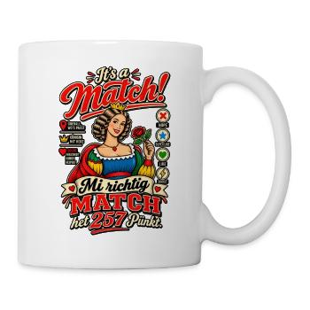 Herzdame Matches mit 257 Punkte - Das Jass Desing  - Tasse - Weiß - Rechts