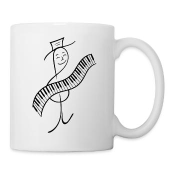 Violinschlüssel spielt Keyboard - Tasse - Weiß - Rechts