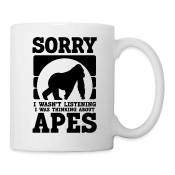 Affen Humor Silhouette - Tasse - Weiß - Rechts