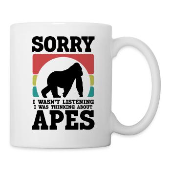 Affen Humor Retro-Style - Tasse - Weiß - Rechts