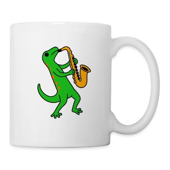Saxophon-Dino Groove - Tasse - Weiß - Rechts