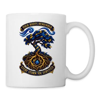 Your Roots Remember Every Storm You Survived - Tasse - Weiß - Rechts