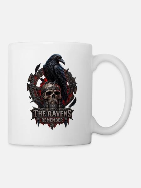 The Ravens Remember – Wikinger Raben Design - Tasse - Weiß