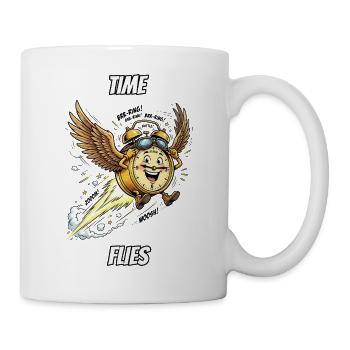 Time Flies – Lustige, wörtliche Idiom-Zeichentrickserie - Tasse - Weiß - Rechts