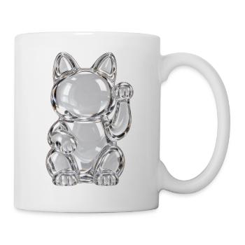 Transparente Glaskatze - Tasse - Weiß - Rechts