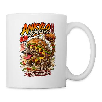 Ankylosaurus Burger – Prähistorisch lecker - Tasse - Weiß - Rechts