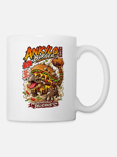Ankylosaurus Burger – Prähistorisch lecker - Tasse - Weiß