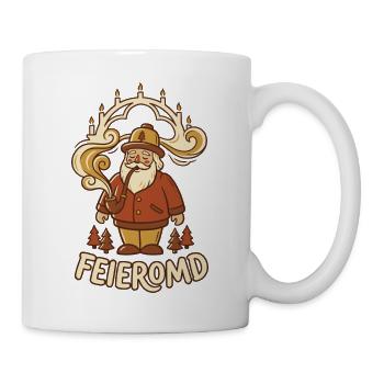 Räuchermann Feieromd - Erzgebirge Schwibbogen - Tasse - Weiß - Rechts