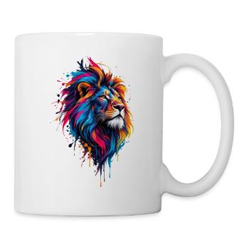 Löwe Aquarell - Tasse - Weiß - Rechts