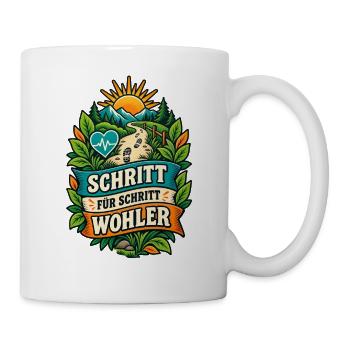 Schritt für Schritt wohler - Tasse - Weiß - Rechts