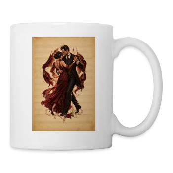 Roter Tango: Vintage Paartanz - Tasse - Weiß - Rechts