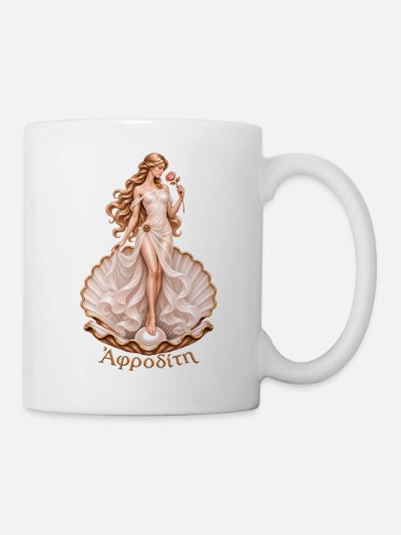 Aphrodite Göttin Muschel Mythologie Kunst - Tasse - Weiß