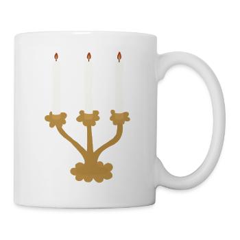 Drei-Kerzen-Kandelaber rustikal - Tasse - Weiß - Rechts