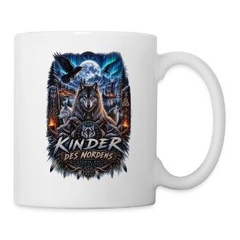 Nordischer Wolf im Wikinger-Setting - Tasse - Weiß - Rechts