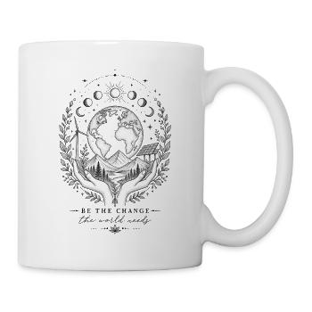 Erdkugel in Händen: Naturkraft - Tasse - Weiß - Rechts