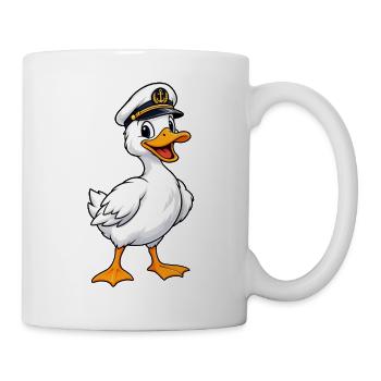 Ente mit Kapitänsmütze - Tasse - Weiß - Rechts