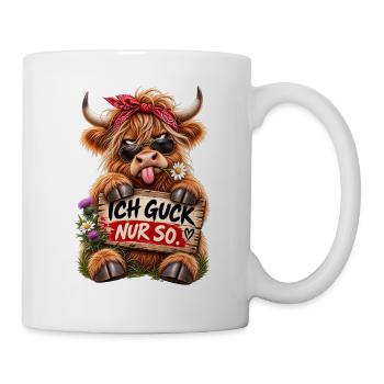 Ich guck nur so – Freche Kuh - Tasse - Weiß - Rechts