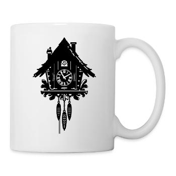 Kuckucksuhr Silhouette - Schwarzwald - Tasse - Weiß - Rechts