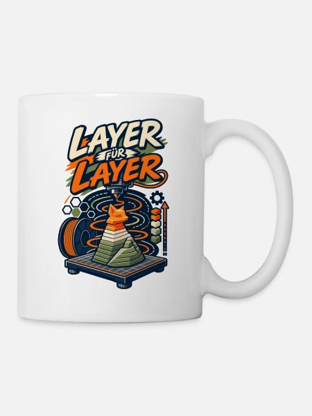 3D Drucker Layer für Layer - Tasse - Weiß