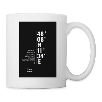 City of Munich – 48°08′N 11°34′E   Koordinaten  - Tasse - Weiß - Rechts