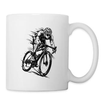 Rennradfahrer in voller Geschwindigkeit - Tasse - Weiß - Rechts
