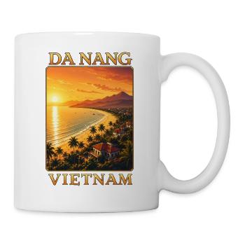 Da Nang Vietnam Strand Urlaub Vintage - Tasse - Weiß - Rechts