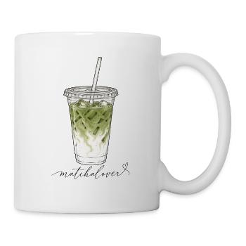 Matcha lover fine line design - Tasse - Weiß - Rechts
