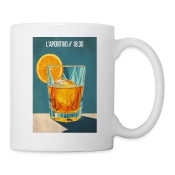 Mediterranean Aperitivo Vintage Poster - Tasse - Weiß - Rechts