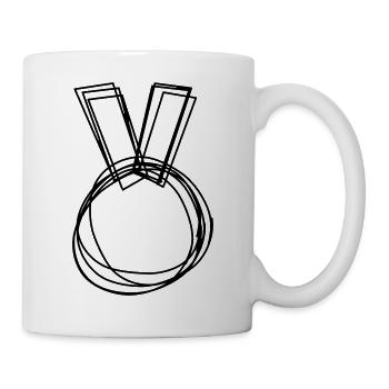 Medaille handgezeichnet - Tasse - Weiß - Rechts