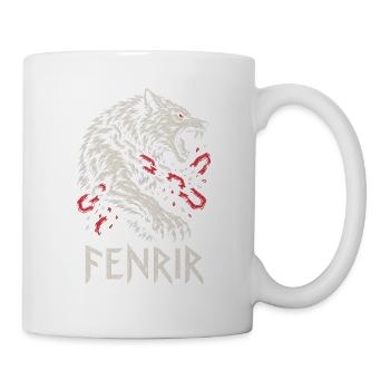 Fenrir – der Wolf zerbricht die Fessel - Tasse - Weiß - Rechts