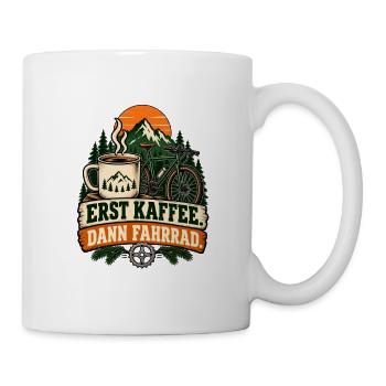 Erst Kaffee, dann Gravelbike - Tasse - Weiß - Rechts