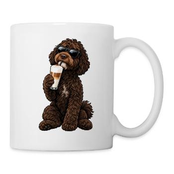 Barbet mit Latte Macchiato - Tasse - Weiß - Rechts