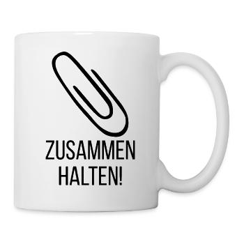 BÜROKLAMMER ZUSAMMENHALTEN STILLER PROTEST, NO NZS - Tasse - Weiß - Rechts