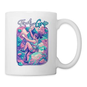 Find your Grip – Bouldern Spruch für Frauen - Tasse - Weiß - Rechts