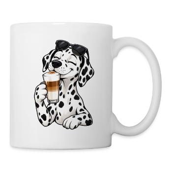 Dalmatiner mit Latte Macchiato - Tasse - Weiß - Rechts
