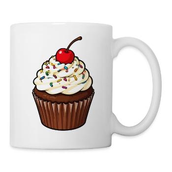 Kirsche und Streusel Cupcake - Tasse - Weiß - Rechts