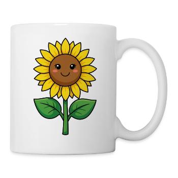 Lachende Sonnenblume – Sunny Vibes - Tasse - Weiß - Rechts